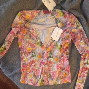Commission Floral Button-Up Blouse